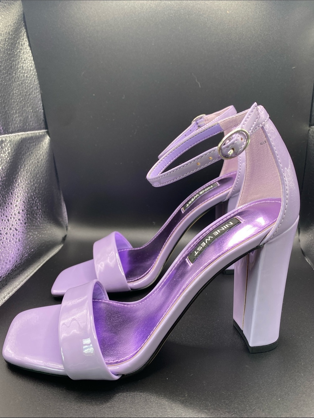 Nine West Lavender Patent Block Heel Sandals